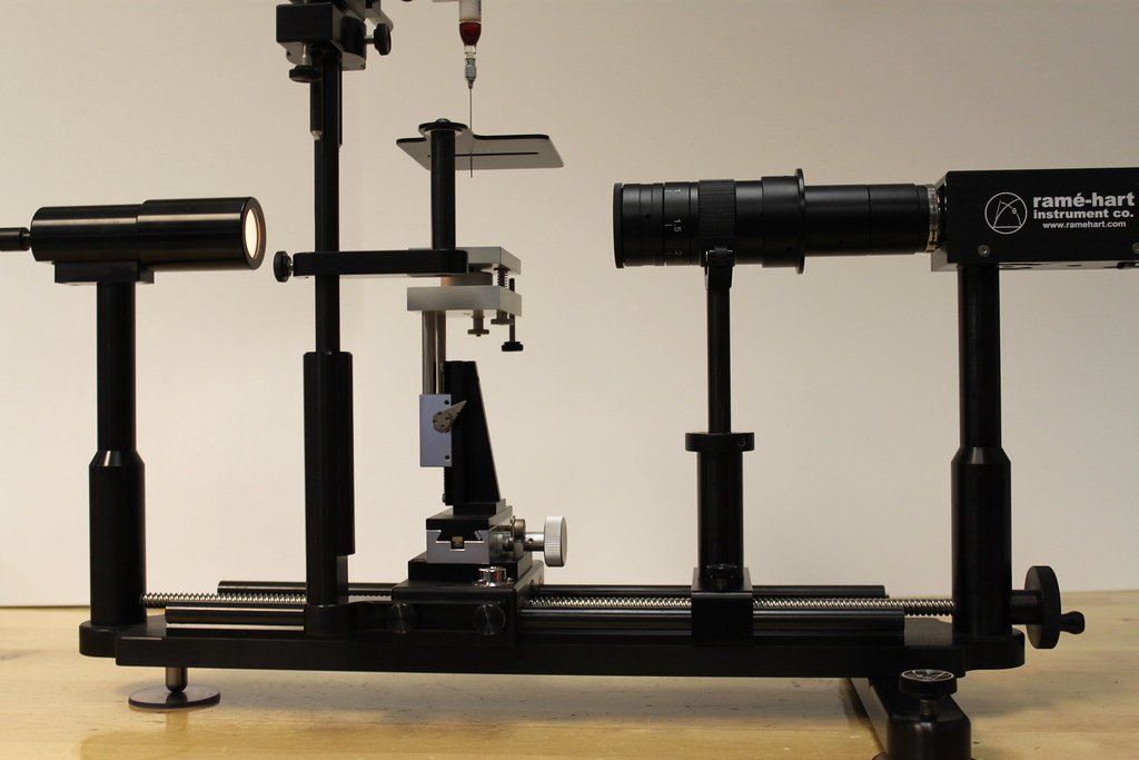 Custom ram&eacute;-hart instrument with specialized sample positioning and dispensing hardware